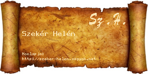 Szekér Helén névjegykártya